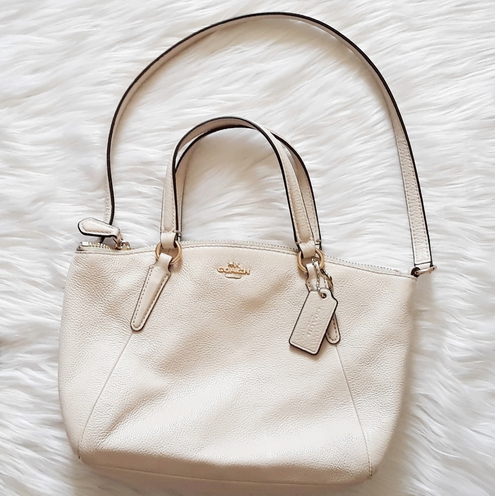 Coach mini Kelsey crossbody bag in chalk & gold